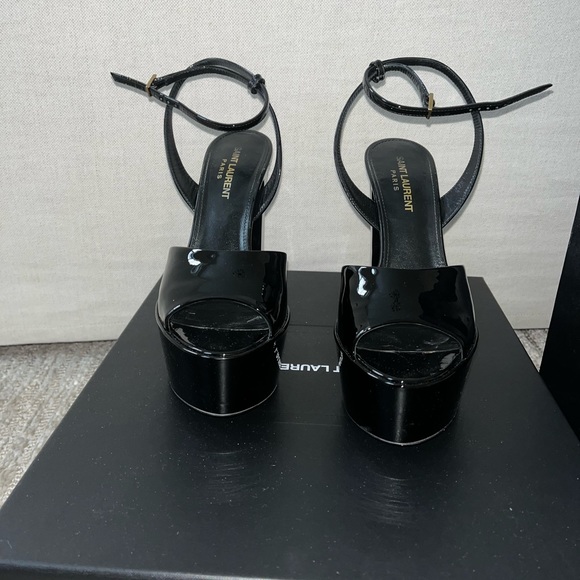 Saint Laurent black patent platform size 7. Worn once for an hour. - Picture 3 of 8
